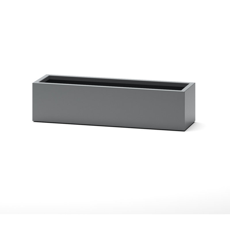 Rosann Handmade Planter Box, Gray, 12" H x 48" W x 14" D