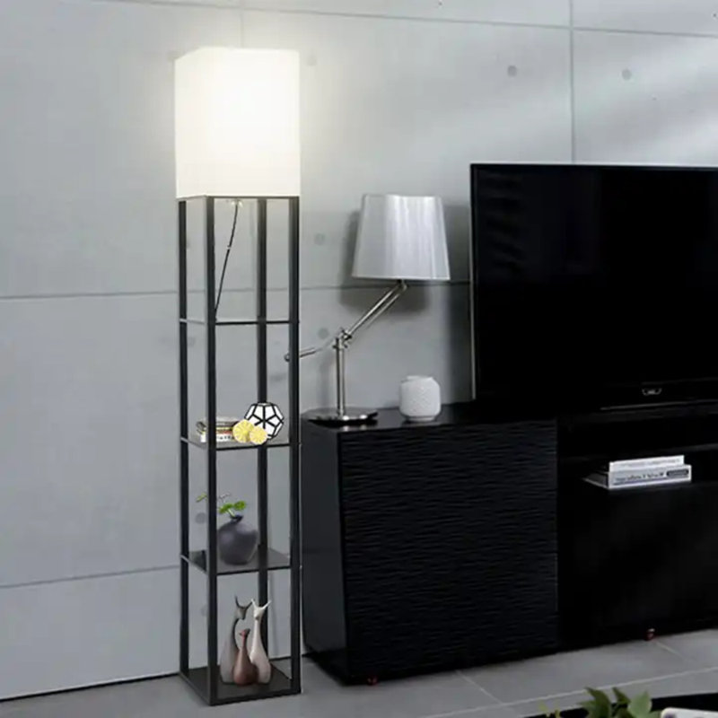 Solid Wood Shelf Floor Light