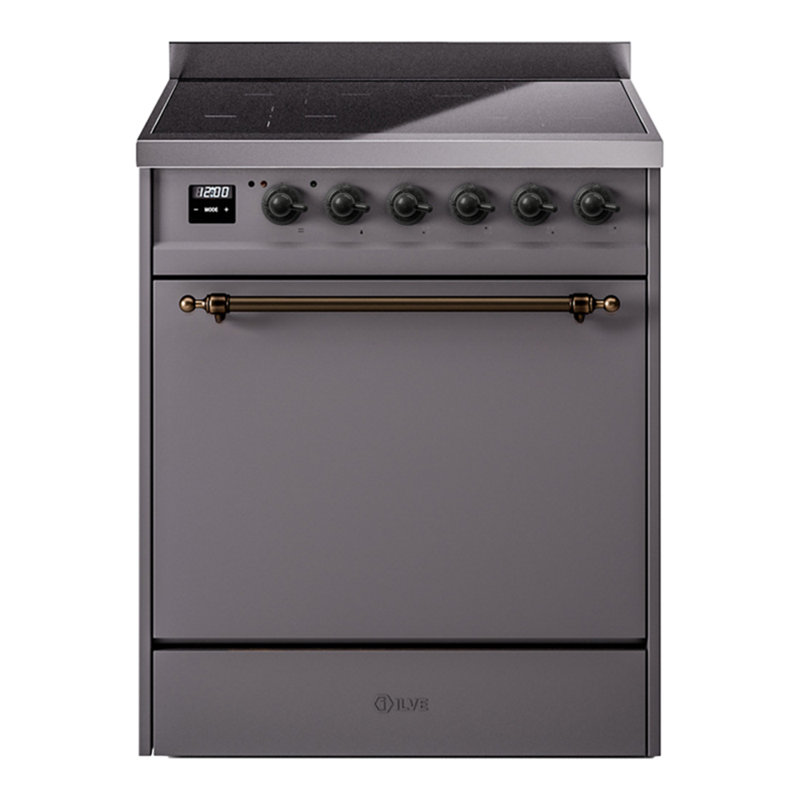 ILVE Nostalgie II 30 in Induction Range, Graphite Matte/Bronze