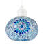 Light And Dark Blue Mosaic Glass Artisanal Pendant Ceiling Light Shade By 