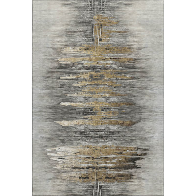 Premium Machine Washable Prisco Gray Rug