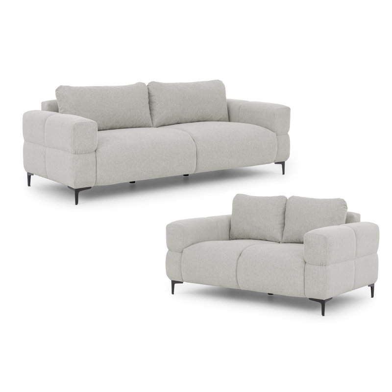 Cardea 2 - Piece Living Room Set, Light Grey
