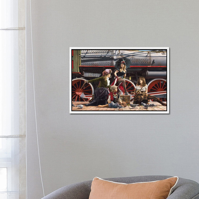 Last Train For The Coast by Paul Kelley - Gallery-Wrapped Canvas Giclée on Canvas, 66.04 cm H x 45.72 cm W, White Framed