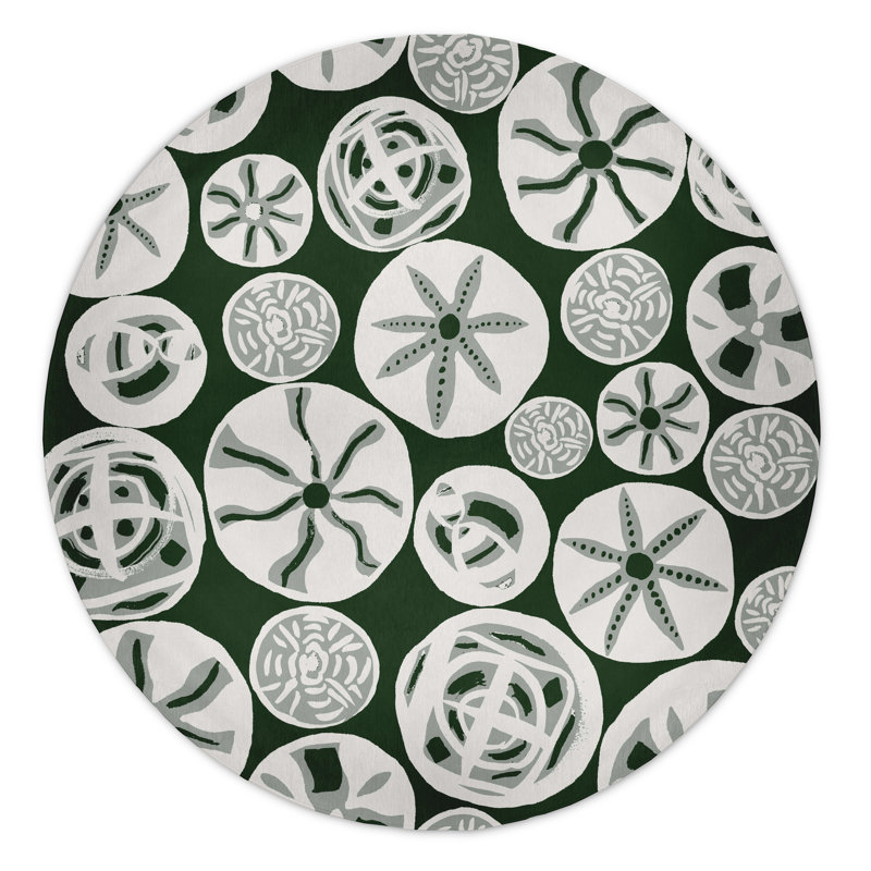Alcesta Chenille Abstract Indoor Rug, Round 5'