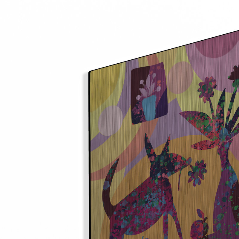 Art mural en métal Red Barrel Studio® «Still Life With Dog And Fruits» par Holly McGee, H 24 po x l 16 po