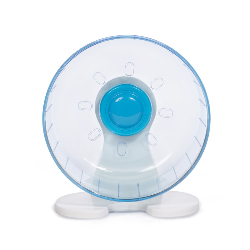 Quiet Wheel for Small Animals, Blue/Yellow, Medium (9" H x 4.625" W x 8" D)