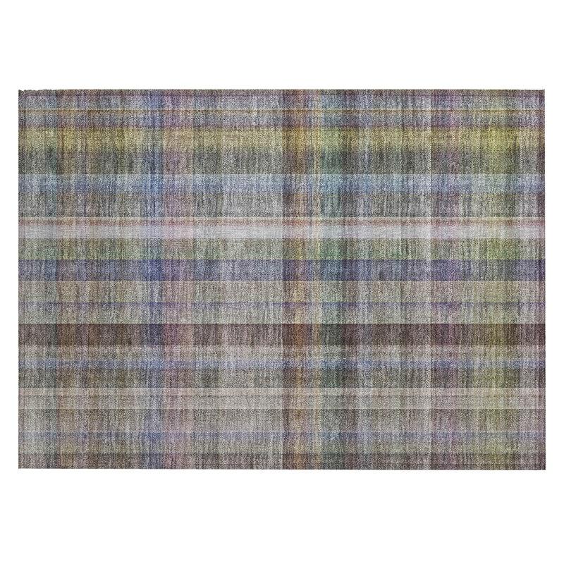 Tapis extérieur lavable antidérapant à carreaux gris 2 pi x 3 pi