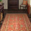 Tapis rouge / beige tissé à la machine Moore-1616357815