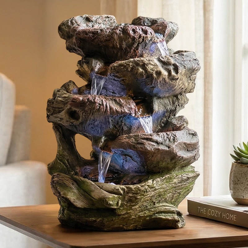 Rock Fountain with Lights