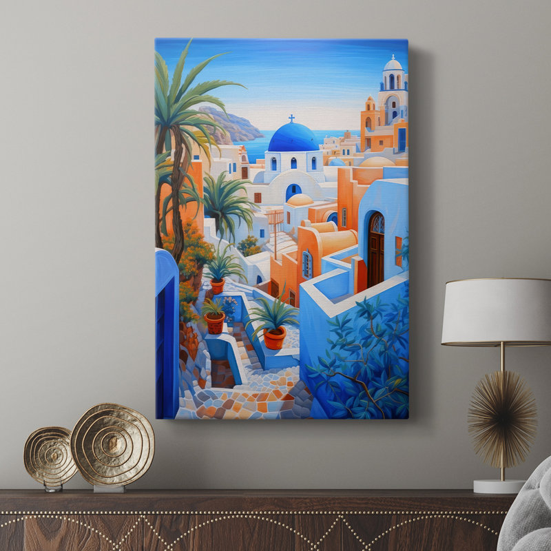 Oia Caldera I -Galerie enveloppée Cavas, H 60 po x l 40 po