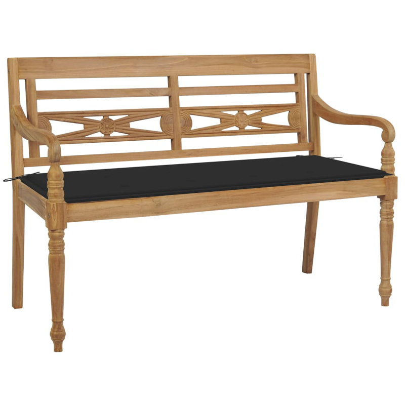 Banc de jardin en teck Artidiello, Noir