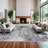 Washable Area Rug - Living Room Large Abstract Area Rug Soft Indoor Low Pile Carpet for Bedroom, Dining Room Non-Slip Backing Stain Resistant Distressed Decor Washable Mat Blue-1257126576