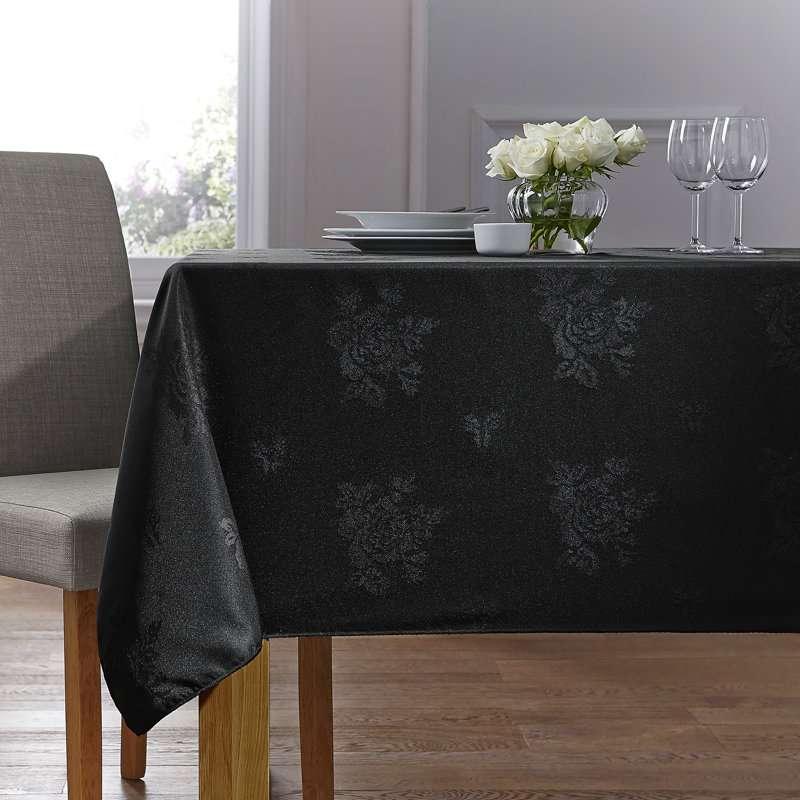 Ishaan Polyester Floral Square Napkin, Black