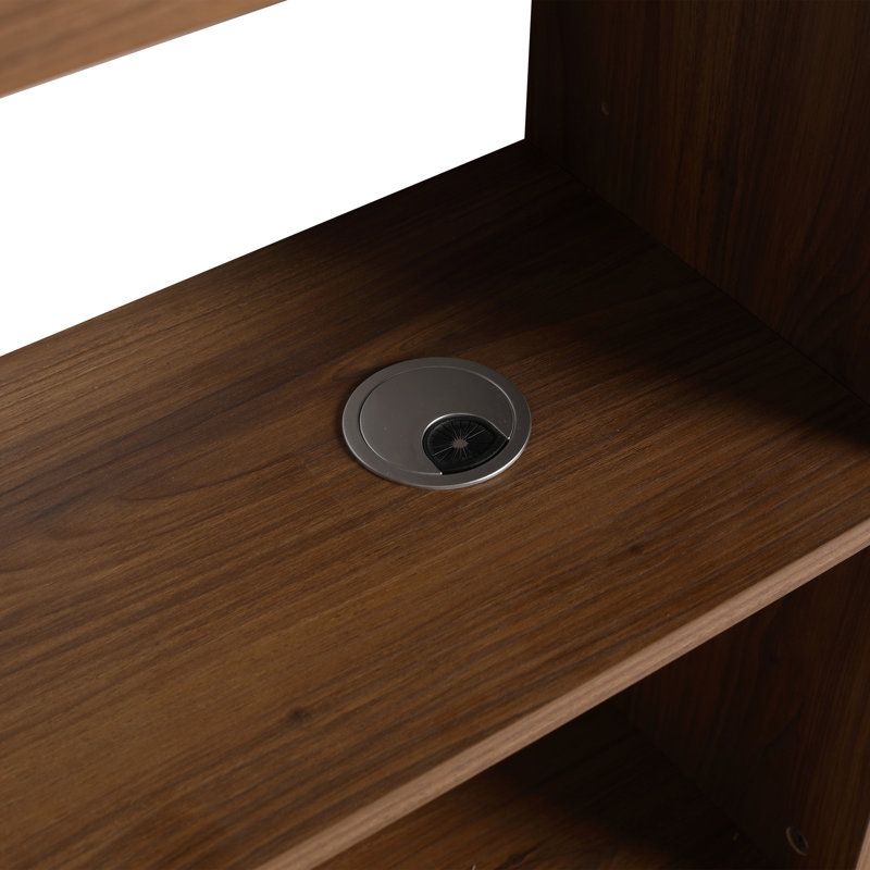 Meuble-lavabo autoportant simple de 28 po avec lavabo en céramique et porte à fermeture en douceur, Brun
