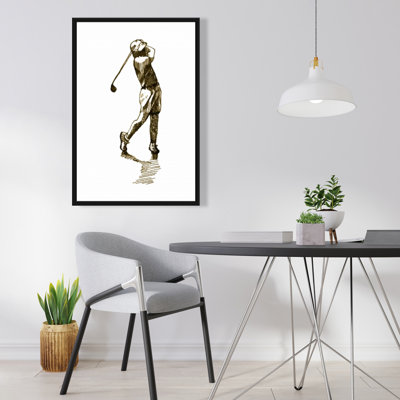 Illustration d'un golfeur, reproduction sur toile