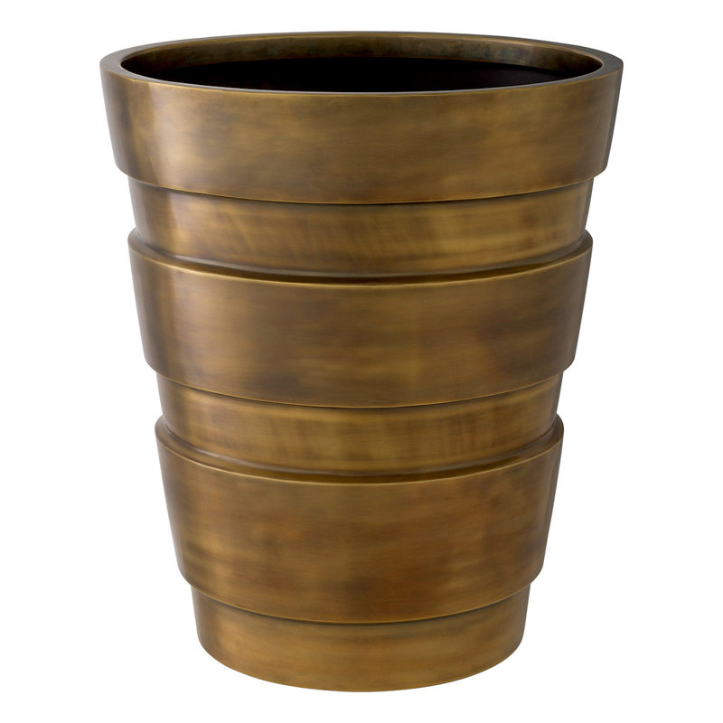Apex Handmade Metal Planter, Vintage Brass