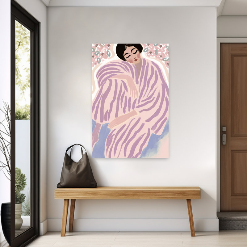 «Serene Sleeping Woman», reproduction d'art murale moderne abstraite, H 60 po x l 40 po
