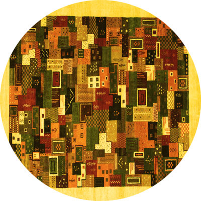 Tapis contemporains jaunes 600 lavables à la machine