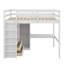 Lit mezzanine double en bois avec garde-robe intégrée, bureau, tablettes de rangement et tiroirs-200328169