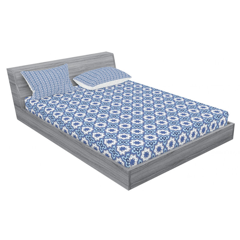 Microfiber Floral Sheet Set, Full Sheet Set + Fitted Sheet + 2 Pillowcases