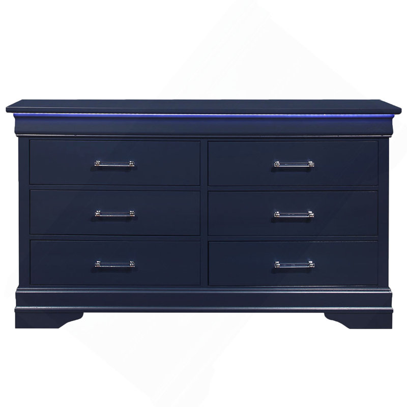 Commode 6 tiroirs avec éclairage décoratif DEL