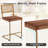 PU Leather Bar Stools With Woven Rattan Back And Metal Legs 1-Pack-1406714043