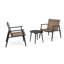 Ensemble de conversation d'extérieur moderne: 2 chaises en rotin PE + table d'appoint en acier et en verre trempé - Durable et élégant