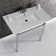 Dreyfuss Ceramic Rectangular Console Bathroom Sink with Overflow
