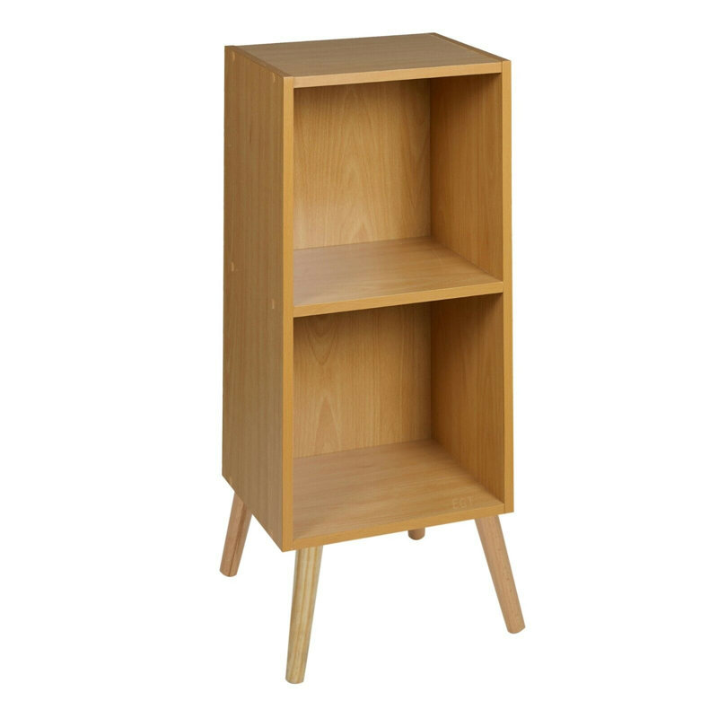 Serlin Wood Standard Bookcase, Beech/Beech, 75cm H x 30cm W x 24cm D