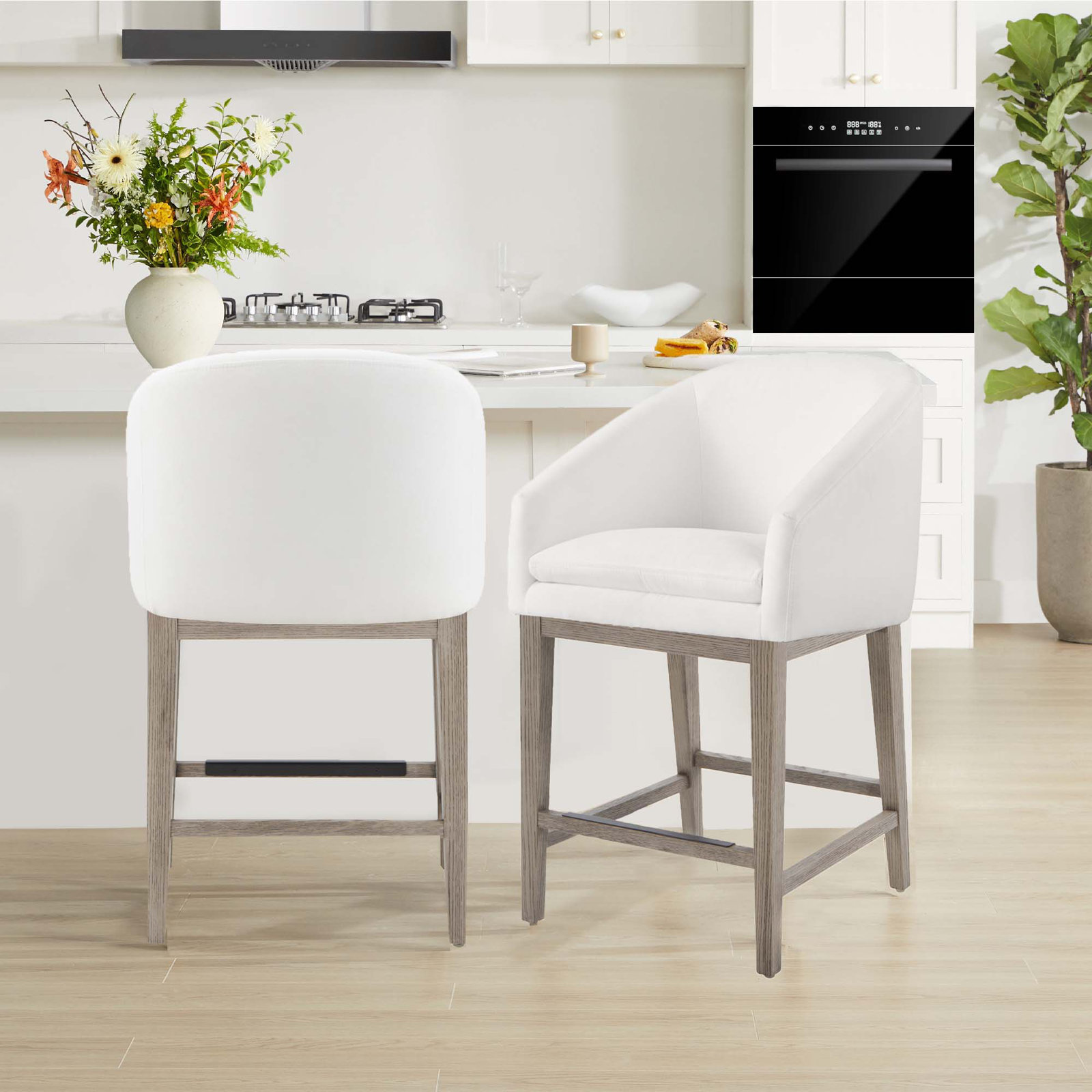 Bethea 26" Bar Stool, Prestige Pearl Tweed
