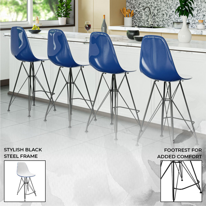 Bagimont Counter Stool, White/Blue