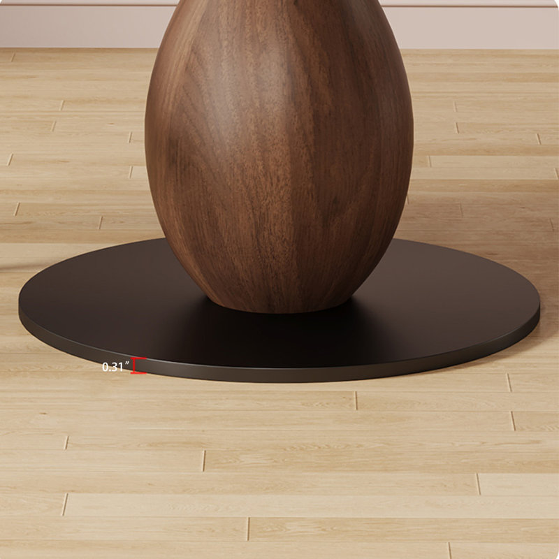 Table de salle à manger ronde en bois massif brun noisette, H 29,53 po x L 39,37 po x l 39,37 po