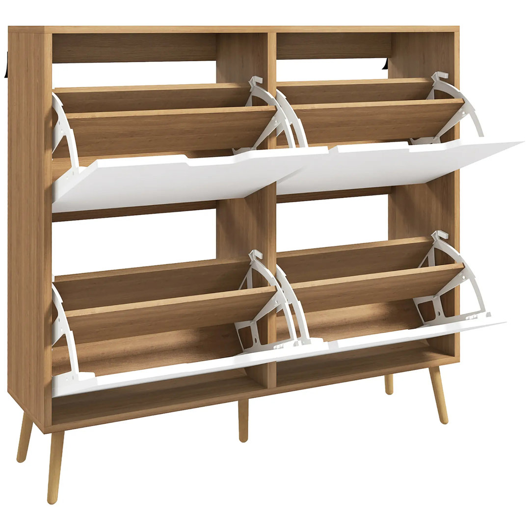 Shoe Storage Cabinet, 4 Flip Drawers, Shoe Organizer For 8-16 Pairs Of Shoes