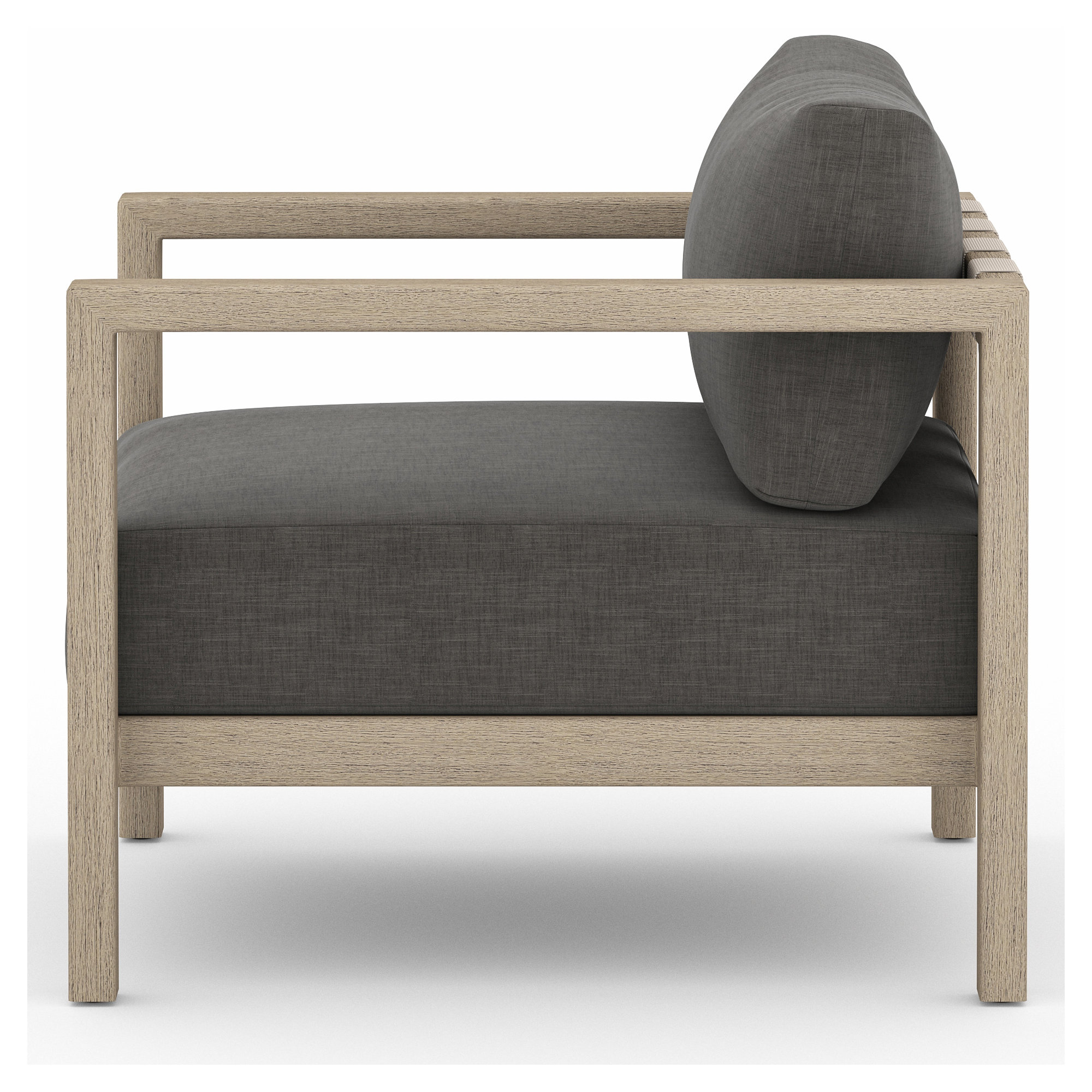 Rosita Teak Outdoor Lounge Chair, Charcoal, Weathered Gray
