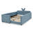Full Size Upholstered Platform Bed With Cute Rabbit Ear Shaped Headboard, With Safety Rail And Pocket, Boucle Fabric, Sky Blue-1840399841-1840399847