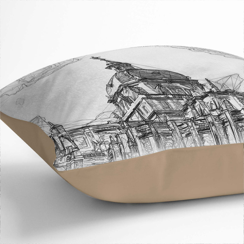 Abstract Square Throw Cushion, Stone, 40 x 40 cm