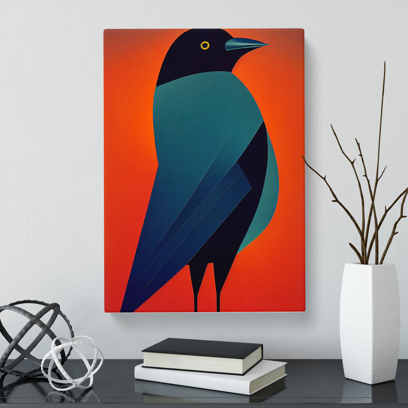 Crow Bird - Wrapped Canvas, 76cm H x 50cm W x 3cm D
