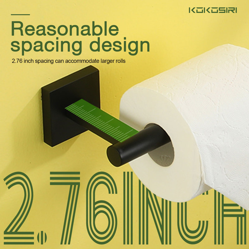 Toilet Paper Holder Wall Mount, Matte Black