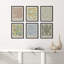 Fleurs abstraites abstraites encadrées sur papier, 6 pièces par William Morris-90645304-90645308