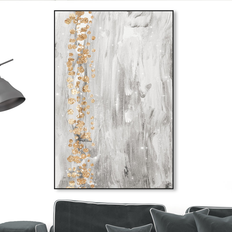 «Abstract Butterfly Forest Light Brush Strokes», reproduction d'impression sur toile, H 54 po x l 36 po, Cadre flottant noir