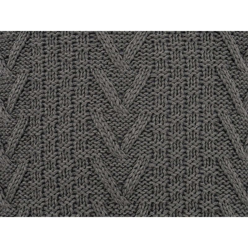 Charcoal Gray Chunky Knit Square Throw Pillow