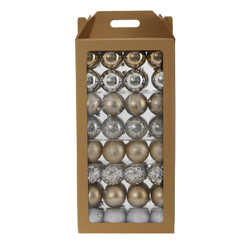 Ensemble d'ornement boule 64 pièces, Argent