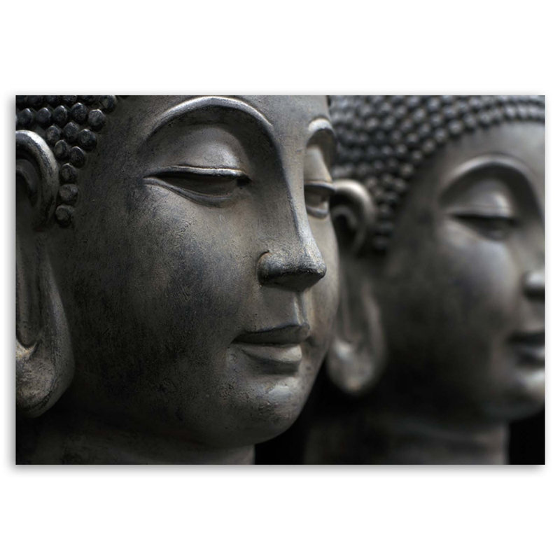 Buddha Figurines - Wrapped Canvas Print, 70cm H x 100cm W