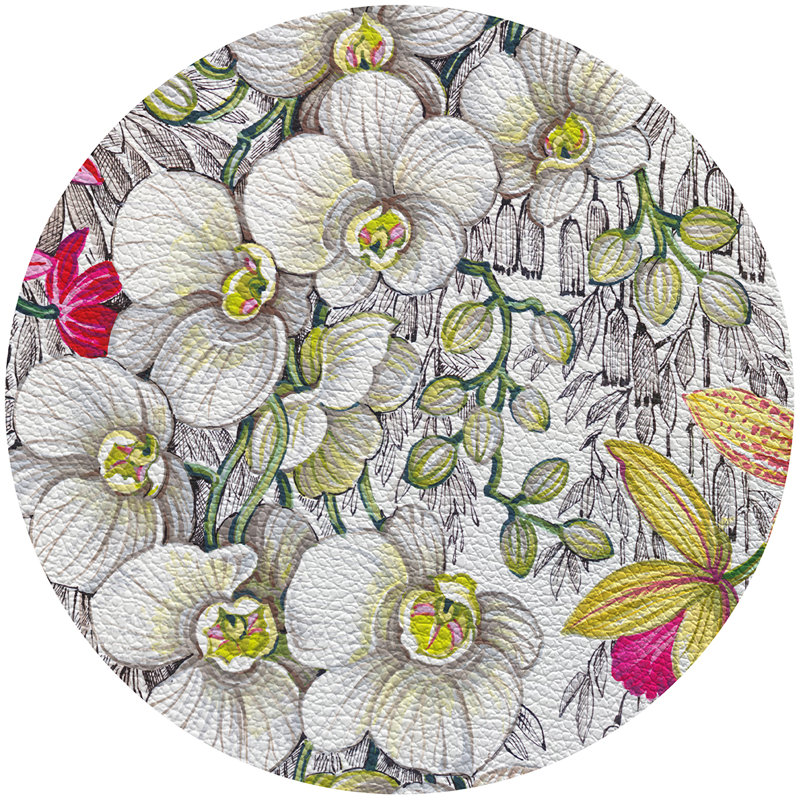 Orchid Phalaenopsis 16" Vinyl Placemat, White