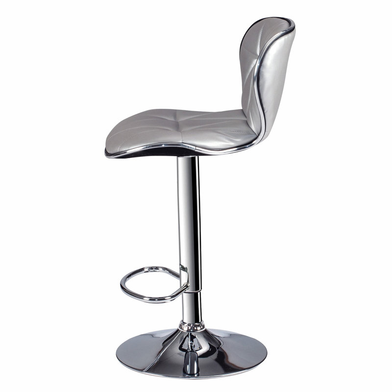 Adjustable Height Barstool In Silver Set Of 2