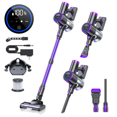 Cordless Vacuum Cleaner, 20KPA Stick Vacuum With LED Display, 2 Modes 6 In 1 Lightweight Cordless Stick Vacuum Cleaner With 40Min Detachable Battery V