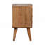 Mini table de chevet courbée en bois massif, 2 tiroirs, 1 fente ouverte, pieds nordiques, brun clair