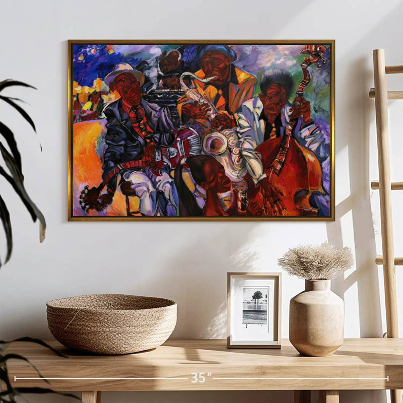 Jazz Band artistes, Cadre flottant doré, 25 po x 17 po