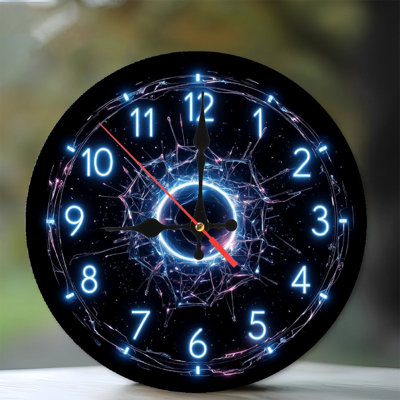 Décoration murale horloge libellule veilleuse