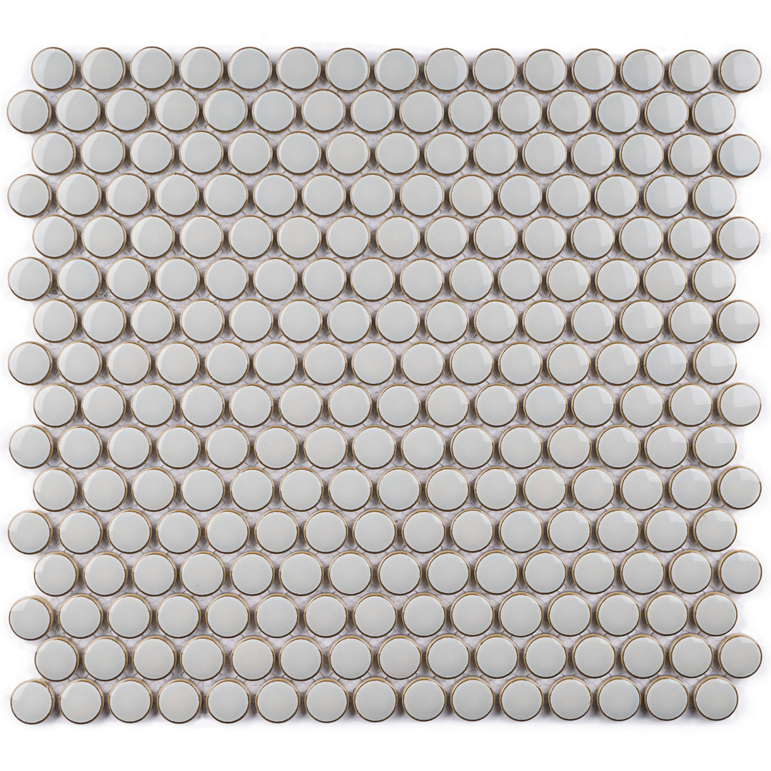 Metro Round 0.8" x 0.8" Porcelain Penny Round Mosaic Wall & Floor Tile Supreme Tile